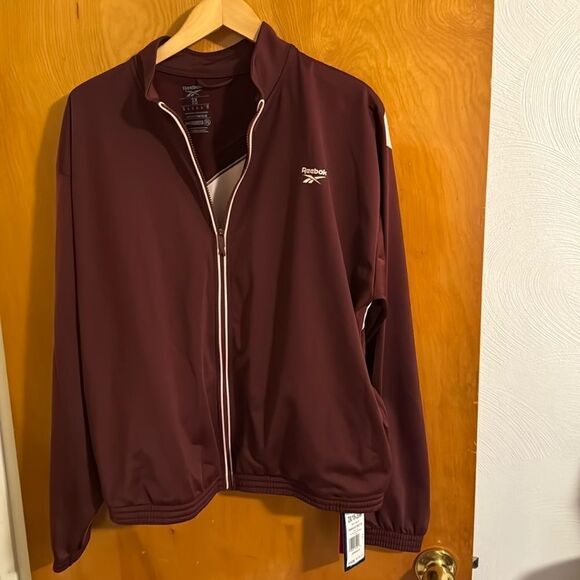 Reebok Track Jacket Womens 2X Burgundy - Picture 1 of 4